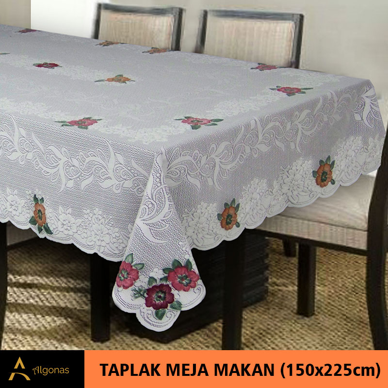 Taplak Meja Makan Motif Sakura Cream 150x225